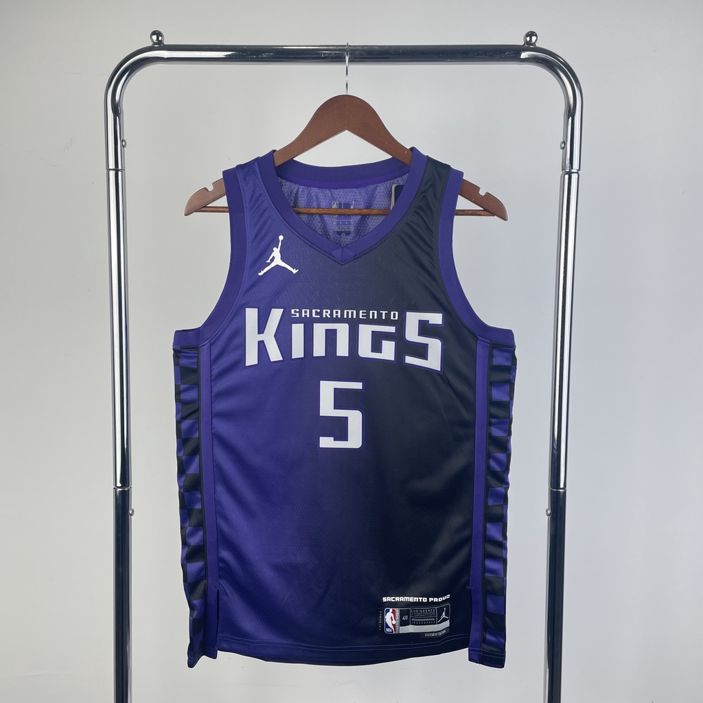 Season 23-24 Sacramento Kings Jersey #5Fox Basketball Jersey Purple No.0 Hot Pressed Sports Vest Men's Shirt